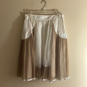 Vintage White and Tan Silk Skirt from Philosophy di Alberta Ferretti